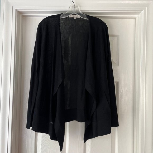 Black LOFT waterfall cardigan M - Picture 1 of 5